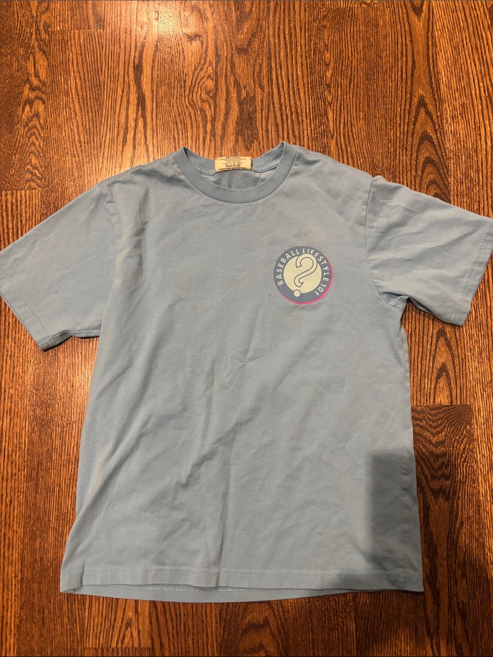 Baseball Lifestyle Light Blue Short Sleeve Kids Tee